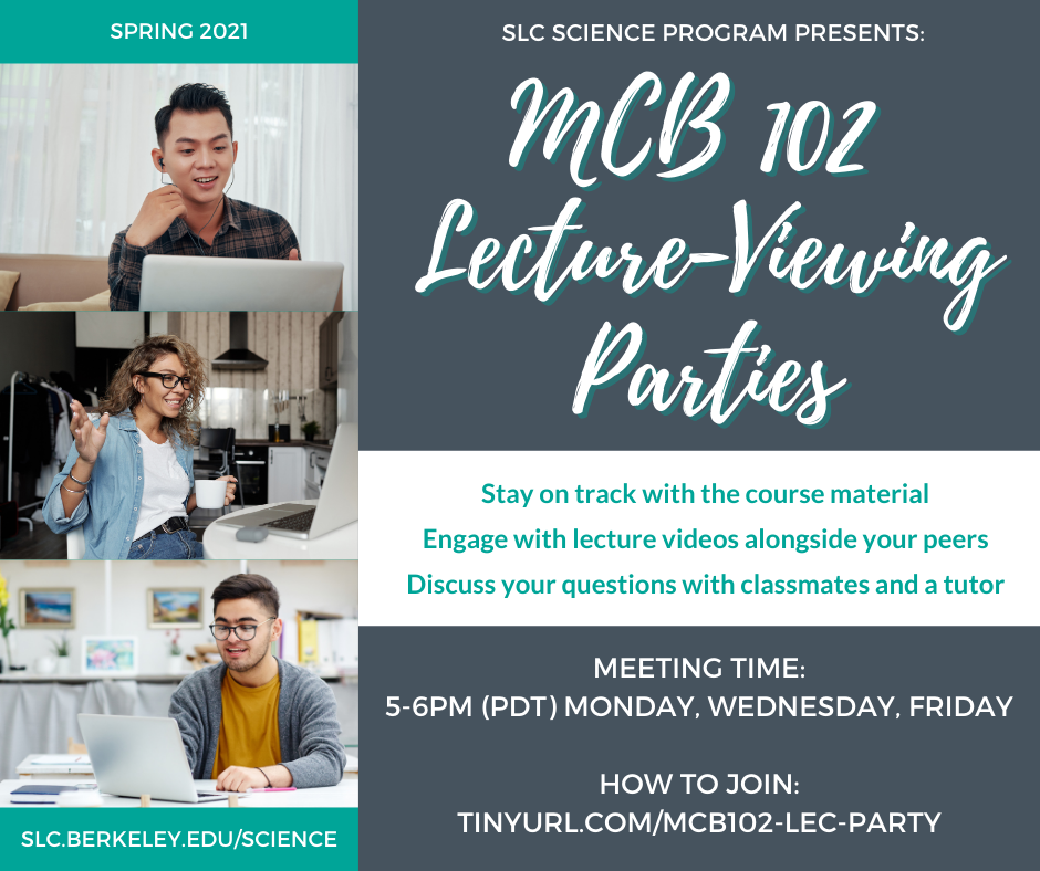 MCB 102 Lecture Party Flyer