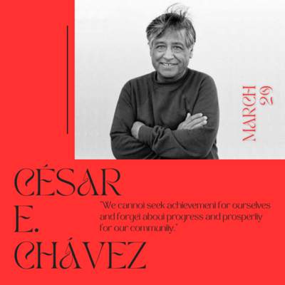Photo of Cesar Chavez with the quote shared in the text below.