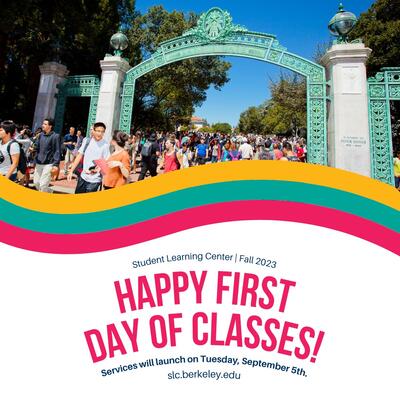 Graphic wishing students a happy first day of Fall 2023 classes.