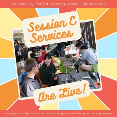 Graphic announcing the start of Session C services for Summer 2023.