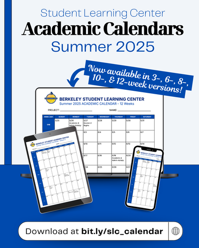 A laptop, iPad, and phone displaying the SLC Academic Calendars.